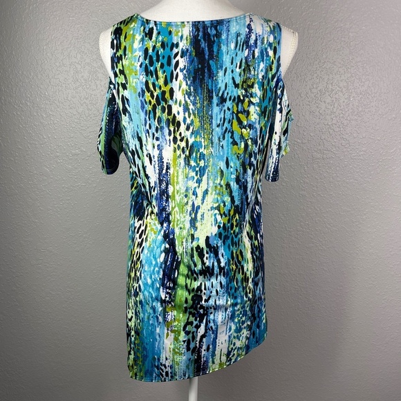 Women's Slinky Brand Multi color abstract blouse / top size Mediuum - Picture 7 of 11